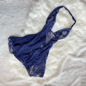 Royal Blue VS Lace Halter Slip S-M
